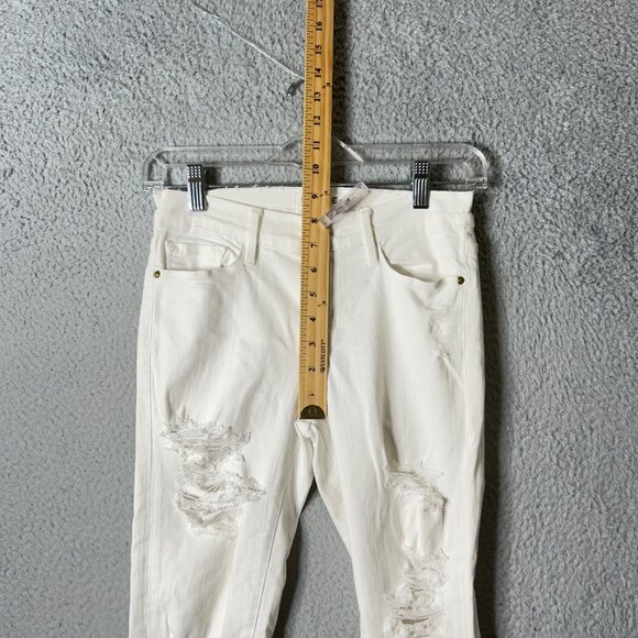 Frame Denim‎ Womens 27 White Le Skinny De Jeanne Distressed Skinny Jeans - Picture 7 of 12